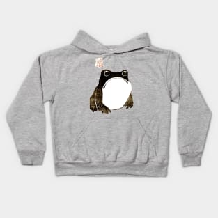 Sad Portly Japanese Frog Toad Kids Hoodie